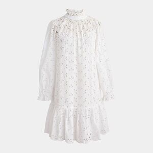 J Crew Ruffleneck Mini Eyelet Dress NWT